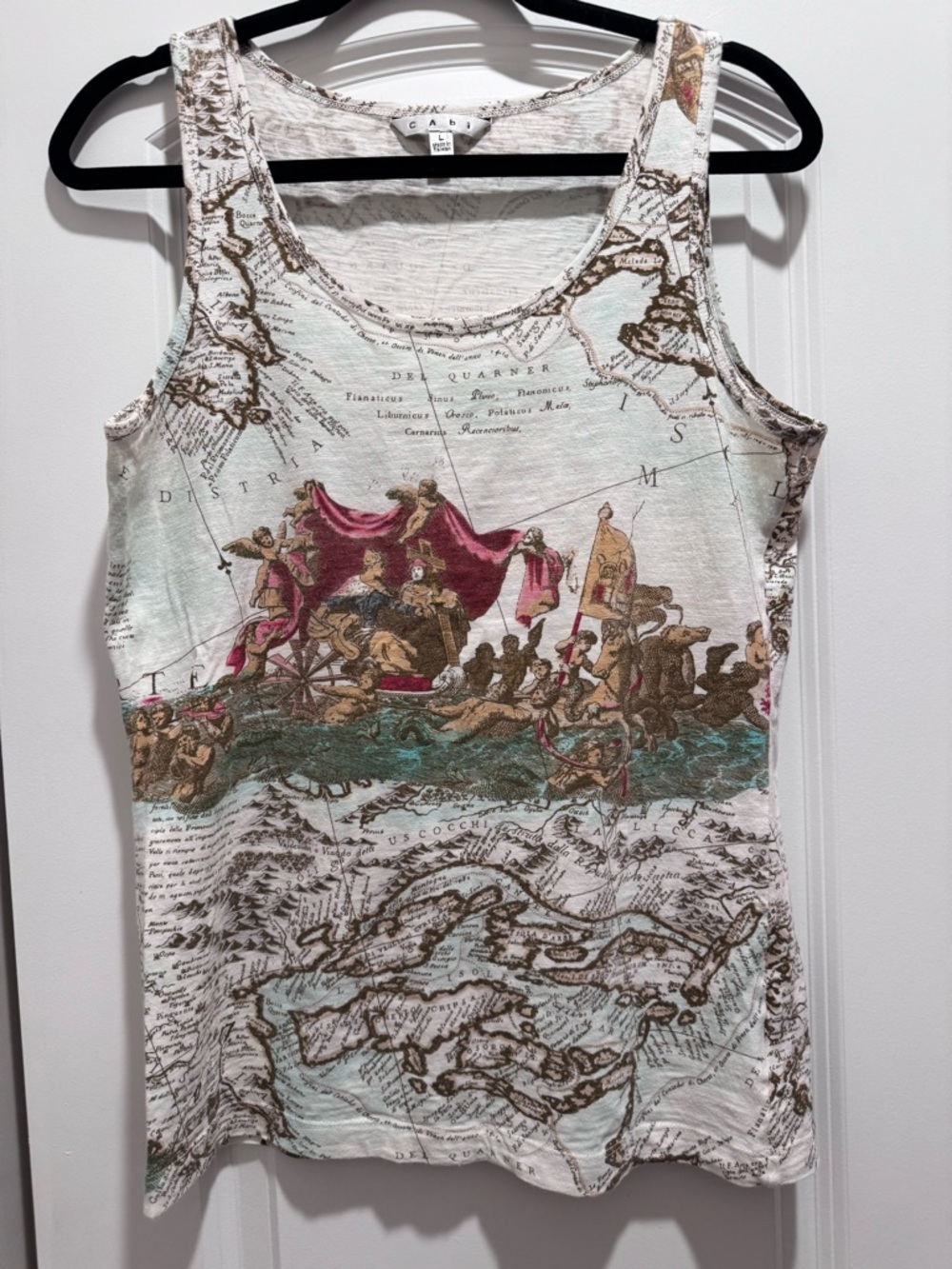 CAbi Cream Tank Top Map Theme